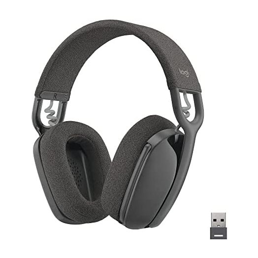 Logitech Zone Vibe 125 Wireless Headphones with Noise-Canceling Microphone, Bluetooth, USB-A Receiver; Works with Zoom, Google Voice, Google Meet, Mac/PC - Graphite