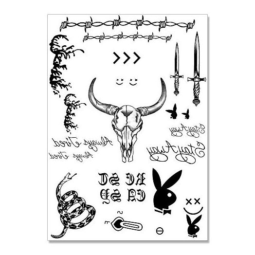 Post Malone Face Temporary Tattoos Set for Halloween Costume Accessories and Parties, Skin Safe