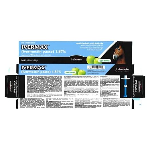 Ivermax Apple Flavored Ivermectin Equine Paste Dewormer - 2 Pack