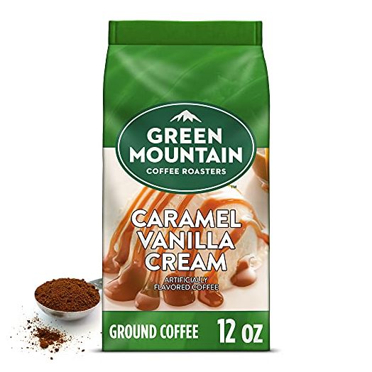 Green Mountain Coffee Roasters Caramel Vanilla Cream, Ground Coffee, Flavored Light Roast, Bagged 12 oz