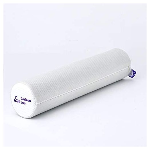 Cushion Lab Neck Roll Pillow for Neck Relief – Extra Dense Memory Foam Round Cylinder Bolster for Cervical Support, Spondylosis, Neck Pain Relief, & Spine Lumbar Traction - Washable Cover & Travel Bag