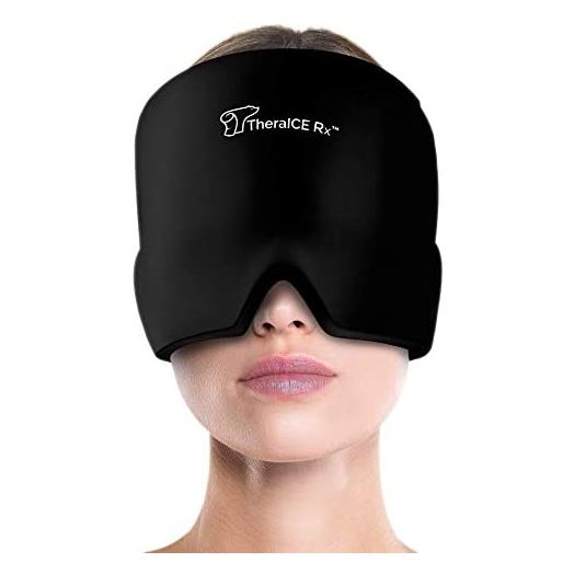 TheraICE Rx Form Fitting Gel Ice Headache / Migraine Relief Hat, Cold Therapy Migraine Relief Cap / Migraine Ice Head Wrap Ice Pack Mask, Cold Compress Headache Relief Cap for Tension, Sinus & Stress