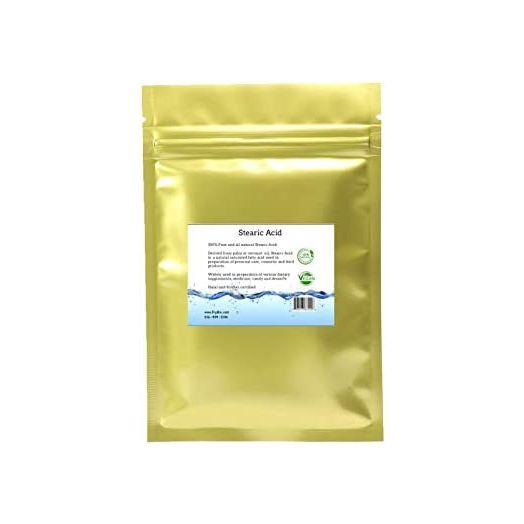 Stearic Acid (Triple Pressed) - Food and Cosmetic Grade - All Natural - Halal (1/2lb) - 8oz