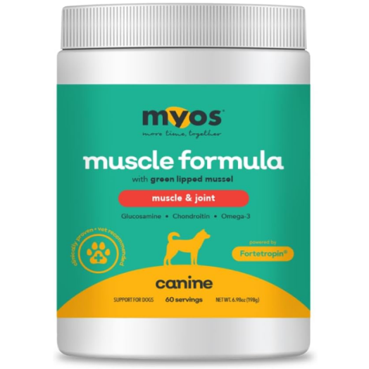 MYOS Muscle & Joint – All Natural Canine Joint Health Supplement Powered by Fortetropin with Green Lipped Mussel – Reduce Muscle Loss, Boost Joint Mobility & Improve Recovery and Reduce Inflammation