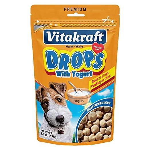 Vitakraft Drops with Yogurt Treats for Dogs, Bite-Sized Training Snacks, 8.8 Ounce (Pack of 1)