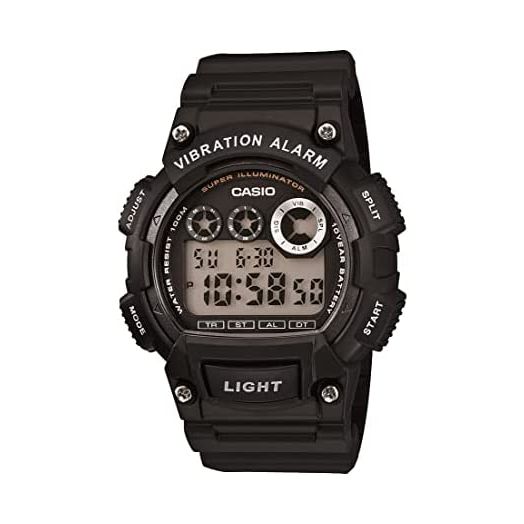 Casio Men's W735H-1AVCF Super Illuminator Watch With Black Resin Band