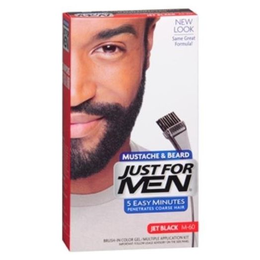 Vagisil Just For Men Mustache & Beard Coloring, Jet Black, M-60 (Pack of 1)