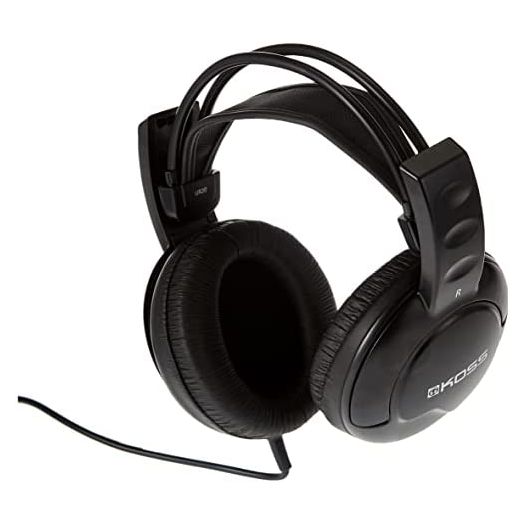 Koss UR20 Over-Ear Headphones, Flexible Sling Headband, Black