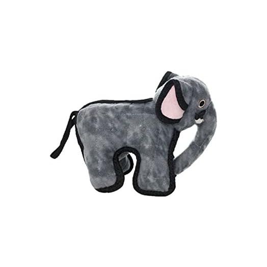 TUFFY - World's Tuffest Soft Dog Toy - Zoo Junior Elephant - Multiple Layers. Made Durable, Strong & Tough. Interactive Play (Tug, Toss & Fetch). Machine Washable & Floats