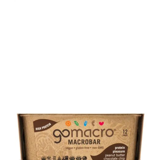 GoMacro MacroBar Peanut Butter Chocolate Chip - Box of 12 Bars (2.4 oz / 69 Grams each)