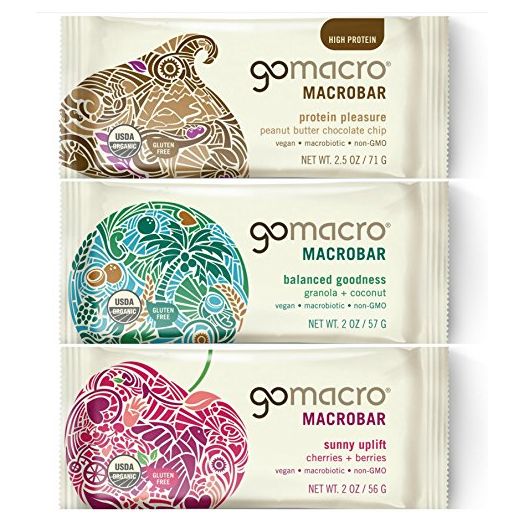 GoMacro MacroBar Organic Vegan Protein Bars, Variety Pack, 2 Ounce Bars (Pack of 12)