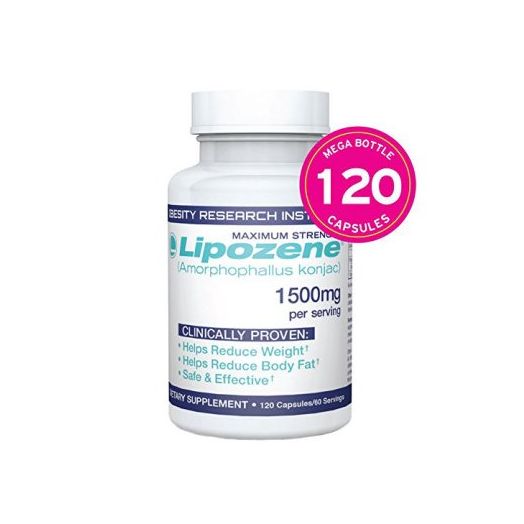 Lipozene Mega Bottle Fat Burner & Appetite Suppressant Weight Loss Pills, Capsules, 120 Ct