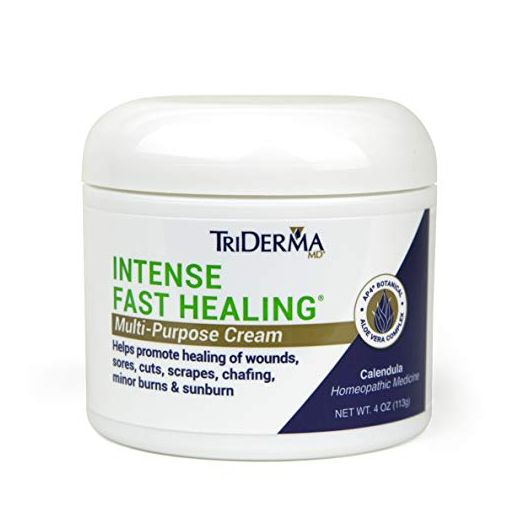 TriDerma Intense Fast Healing Cream, Decreases Healing Time for Minor Irritations, Rashes, Scrapes, Cuts 4 Ounces