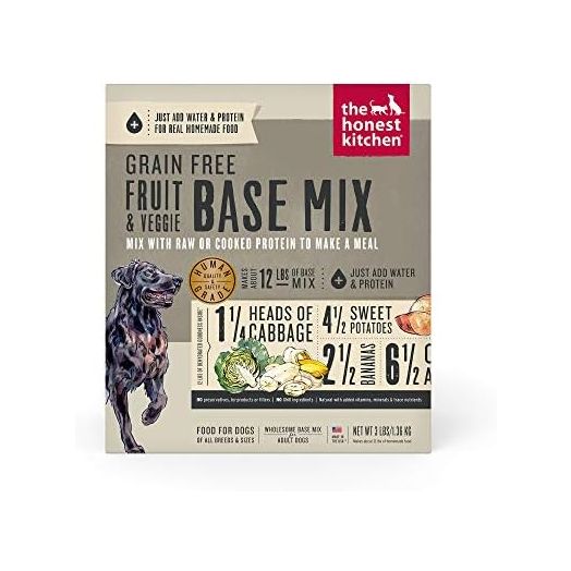 The Honest Kitchen Dehydrated Grain Free Fruit & Veggie Base Mix Dog Food (Just Add Protein), 3 lb Box