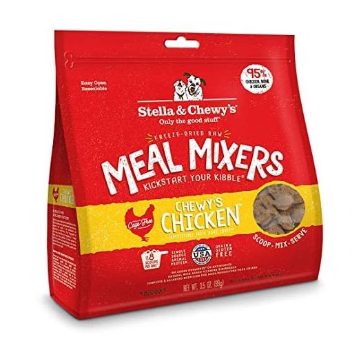 Stella & Chewy's Freeze Dried Raw Chewy’s Chicken Meal Mixers – Dog Food Topper for Small & Large Breeds – Grain Free, Protein Rich Recipe – 3.5 oz Bag