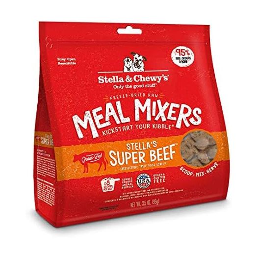 Stella & Chewy’s Freeze Dried Raw Super Beef Meal Mixer – Dog Food Topper for Small & Large Breeds – Grain Free, Protein Rich Recipe – 3.5 oz Bag
