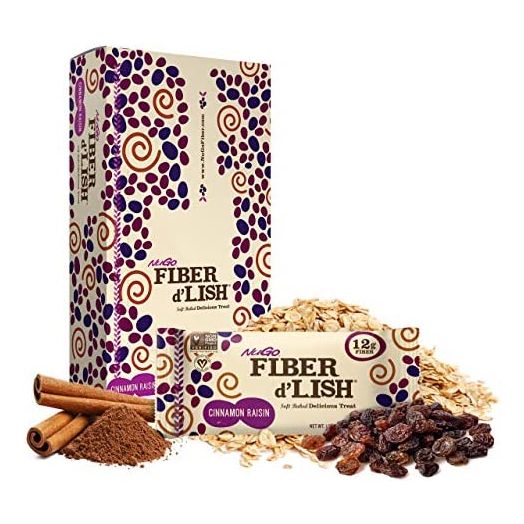 NuGO Fiber d'Lish Cinnamon Raisin, 12g High Fiber, Vegan, 150 Calories, 16 Count