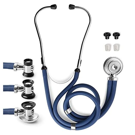 Primacare DS-9295-BL 30" Sprague Rappaport Style Stethoscope for Doctors, Nurses and Medical Students, First Aid Professional Dual Head Cardiology Kit for Men, Women and Pediatric, Blue