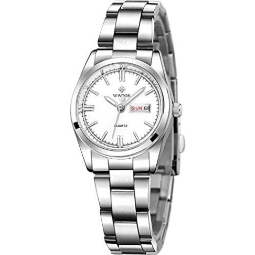 Women Fashion Classic Watch Waterproof Stainless Steel Round Date Analog Quartz Lady Dress Watches