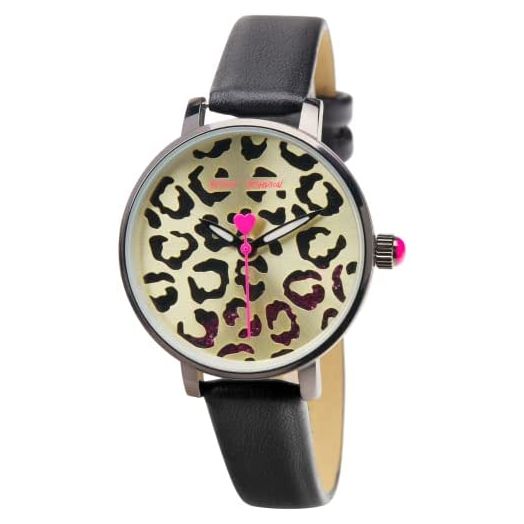 BETSEY JOHNSON Women's Watch - Vegan Leather Strap Glitter Wristwatch, Quartz Movement: BJW044