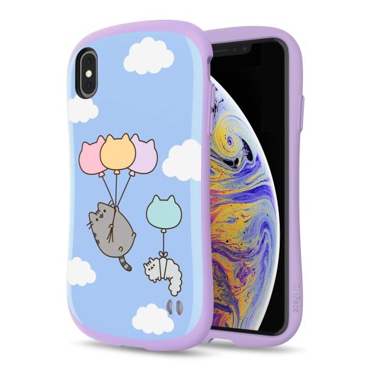 iFace x Pusheen First Class Series Case for iPhone Xs Max – Cute Shockproof Hybrid [Hard Cover + Bumper] Cell Phone Cases Accessories for Girls, Women – Blue Sky Balloon