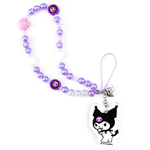 iFace Hello Kitty and Friends Beaded Wristlet Universal Phone Charm Strap - Cute Wrist Chain Lanyard Aesthetic Decor Strap for Cell Phone Camera Keys AirPods Keychains – Kuromi