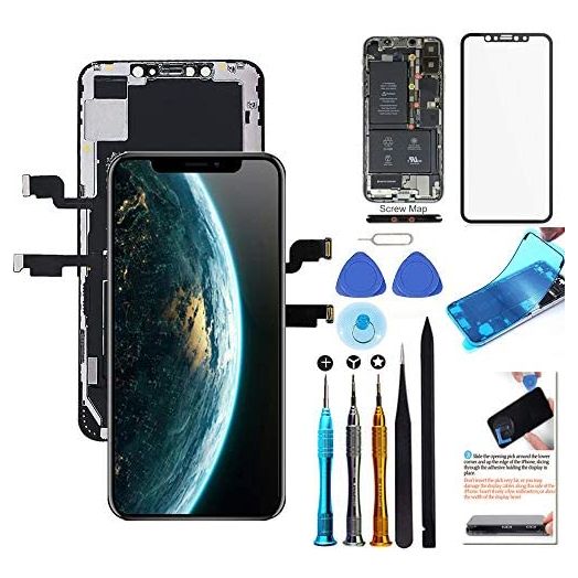 for iPhone Xs Max Screen Replacement 6.5 inch LCD Touch Screen Display Digitizer Repair Kit Assembly with Complete Repair Tools