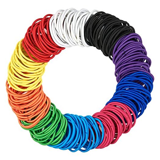 Expressions 216-Piece Hair Ties, 4mm Hair Elastics BRIGHT COLORS, No Metal Hair Bands for Women (Value Pack)