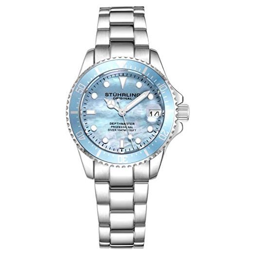Stuhrling Women's Dive Watch with Stainless Steel Bracelet Quartz Movement and Date