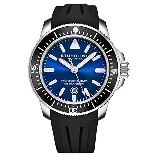 Stuhrling Original Mens Dive Watches - Pro Sport watch Diver with Screw Down Crown and Water Resistant to 200M. - Analog Dial, Quartz Movement - Maritimer Mens Watches Collection