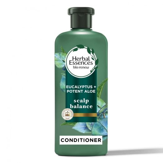 Herbal Essences Bio:Renew Detangling Frizz Control Scalp Balance Daily Conditioner with Eucalyptus + Potent Aloe, 13.5 fl oz