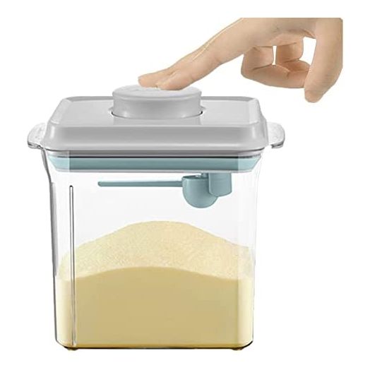 Cozey Daily Formula Dispenser Container with Scraper Pop Up Food Container Airtight 600g 1700ml - Updated Design, Rectangle