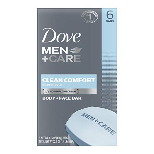 Dove Men+Care Body Soap and Face Bar to Hydrate Skin Clean Comfort More Moisturizing Than Bar Soap 3.75 oz 6 Bars