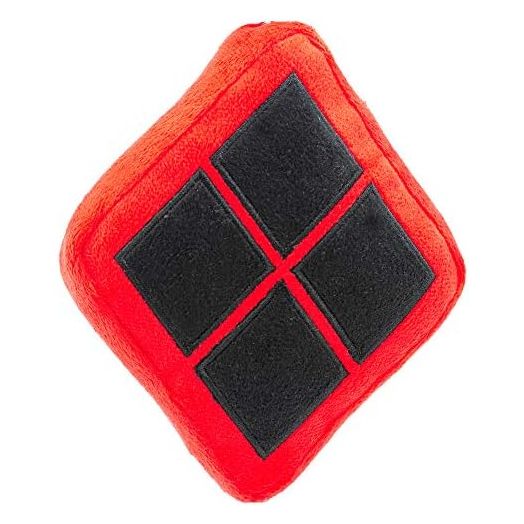 Buckle-Down Dog Toy Plush Harley Quinn Diamond Icon Red Black, 8" x 6", DTPT-JKCI