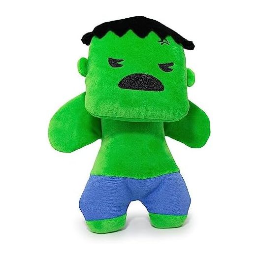 Buckle-Down Dog Toy, Marvel, Plush Squeaker Kawaii Hulk Standing Pose, Multi Color, 8" x 6", (DTPT-HUR)