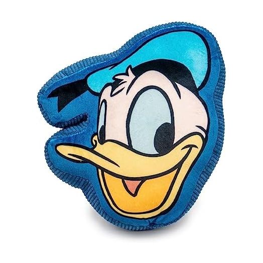 Buckle-Down Dog Toy, Disney, Plush Squeaker Donald Duck Smiling Face Blue, 9" x 9.5"