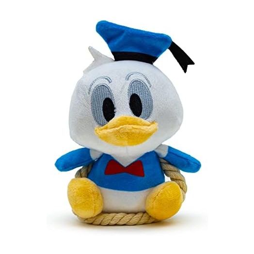 Buckle-Down Disney Dog Toy, Disney Donald Duck Chibi Sitting Pose Pet Toy, Plush with Rope