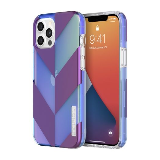 WM-IPH-1988-CNIR Incipio DualPro Platinum for iPhone 12 Pro Max - Chevron Iridescent