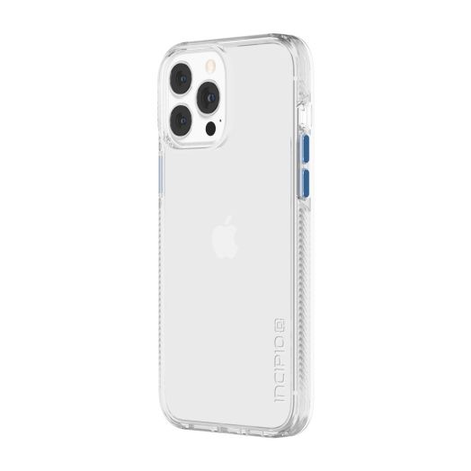 Incipio DualPro Fusion for iPhone 13 Pro Max - Clear/Clear with Dark Denim & Coral Pink Buttons