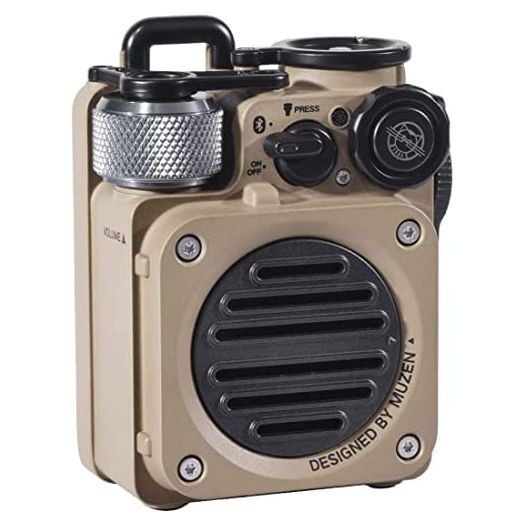 Muzen Wild Mini Rugged Outdoor Speaker, Bluetooth 5.0 Portable Speaker with Built-in Flashlight, Crystal Clear Sound, Wireless Waterproof Speakers for Travel, Outdoors