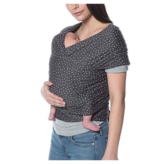Ergobaby Aura Baby Carrier Wrap for Newborn to Toddler (8-25 Pounds), Twinkle Grey
