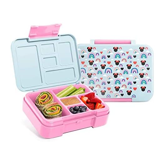 Simple Modern Disney Bento Lunch Box for Kids | BPA-Free Leakproof Lunch Container for Girls, Boys, Toddlers with 5 Compartments | Porter Collection | 30oz | Minnie Mouse Rainbow