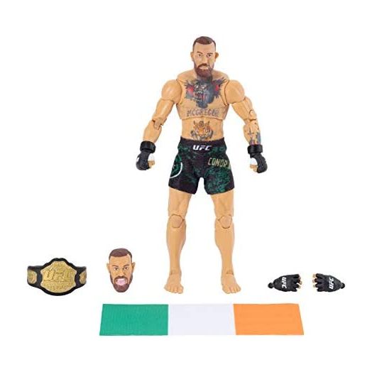 UFC Ultimate Series Limited Edition Conor McGregor, 6 Inch Collector Action Figure - Includes Alternate Head and Gloved Hands, Fight Shorts, Belt and Irish Flag Accessory