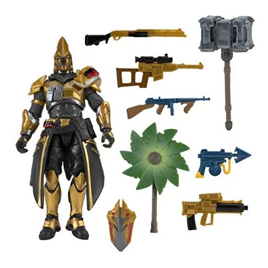 Fortnite Ultima Knight Hot Drop Figure - 4 Inch Action Figure with 25+ Points of Articulation - Includes Vanquisher Harvesting Tool, Palm Leaf Umbrella Glider, Dragoncrest Back Bling, 5 Weapons