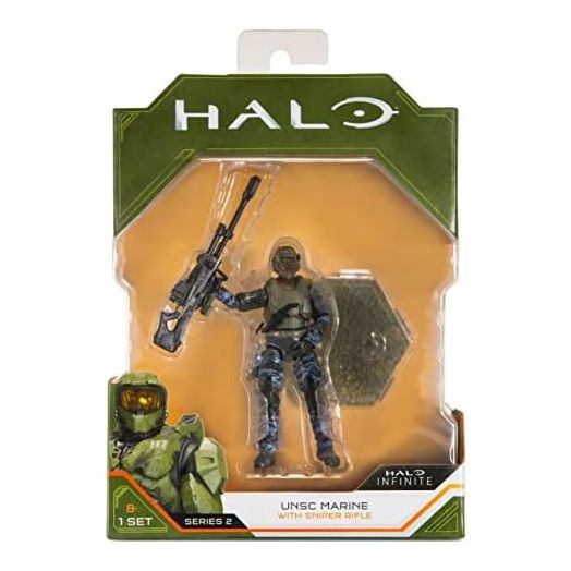 Halo Infinite World of Halo 4" Figures Series 1 2 3 4 Collection (Choose Figure) (UNSC Marine (w/Sniper Rifle))