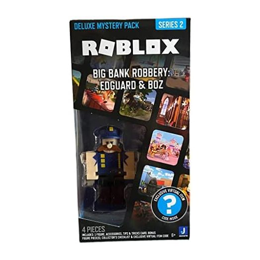 Roblox Deluxe Mystery Pack Action Figure Series 1 - Includes Exclusive Virtual Item (Choose Figure) (Big Bank Robbery: Edguard & Boz)