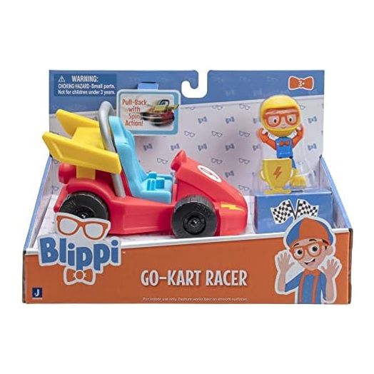 Blippi Go-Kart Racer Pull Back Vehicle - Features Racer Figure - Toys for Kids and Preschoolers