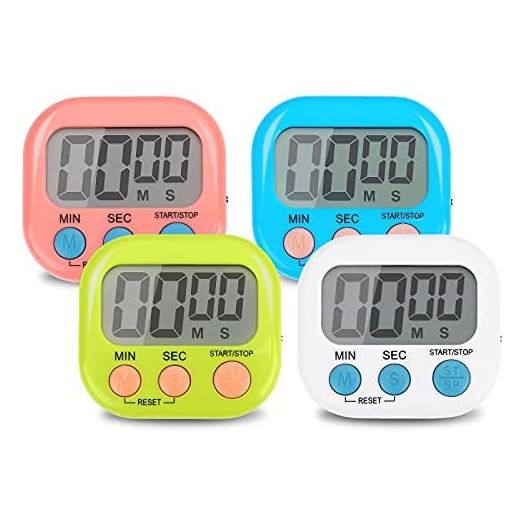 4-Piece Multi-Function Electronic Timer, Kitchen Timer, Learning Management Timer, Suitable for Kitchen, Study, Work, Exercise Training, Outdoor Activities(not Including Battery).