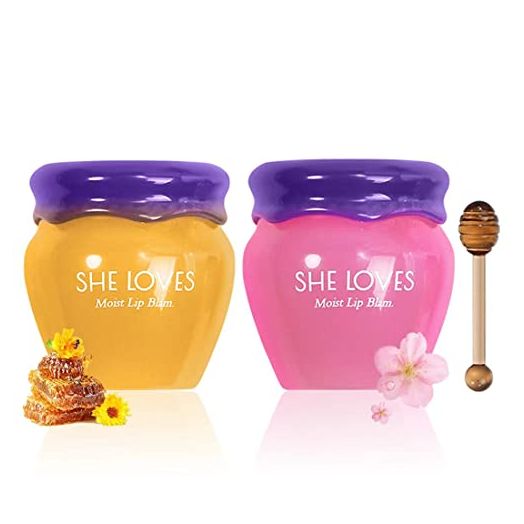 2PCS Lip Mask Overnight, Honey&Sakura Day and Night Repair Lip Sleeping Masks Honey Lip Balm, Fade Lip Lines Bee Balm Lip Balm, Hydrating &Prevention Dry and Crack Lip Scrubs Exfoliator