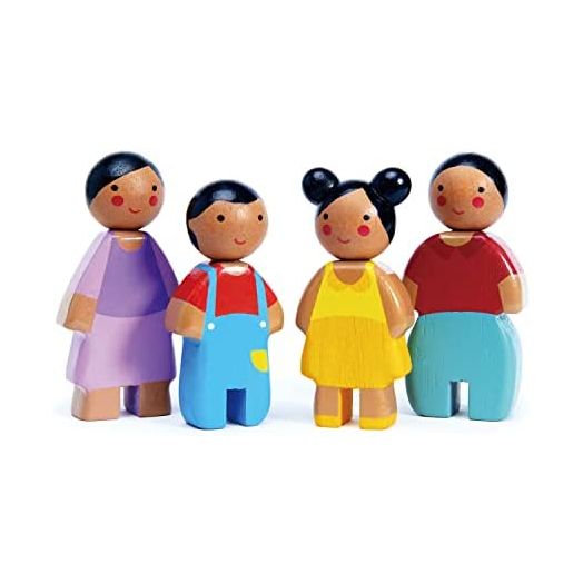 Tender Leaf Toys - Sunny Doll Family - Set of 4 Dolls for Miniature Games and Doll House Play for Age 3+